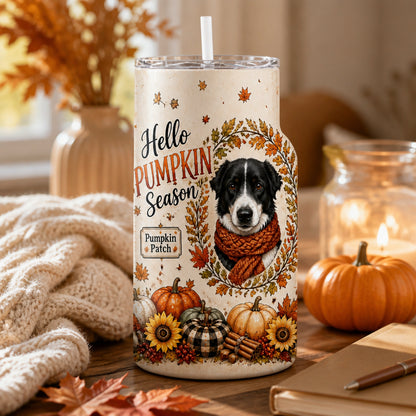 Hello Pumpkin Season Custom Pet Portrait Skinny Tumbler - Personalized Tumbler e7156675-5c0a-40ca-8e36-7966942fb999.jpg