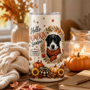 Hello Pumpkin Season Custom Pet Portrait Skinny Tumbler - Personalized Tumbler e7156675-5c0a-40ca-8e36-7966942fb999.jpg