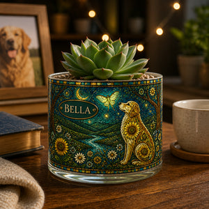 Personalized Stained‑Glass Dog Night Garden Plant Pot - Personalized Mini Glass Plant Pot e721caa4-b9c2-4015-87a0-91f0ea92df98.jpg