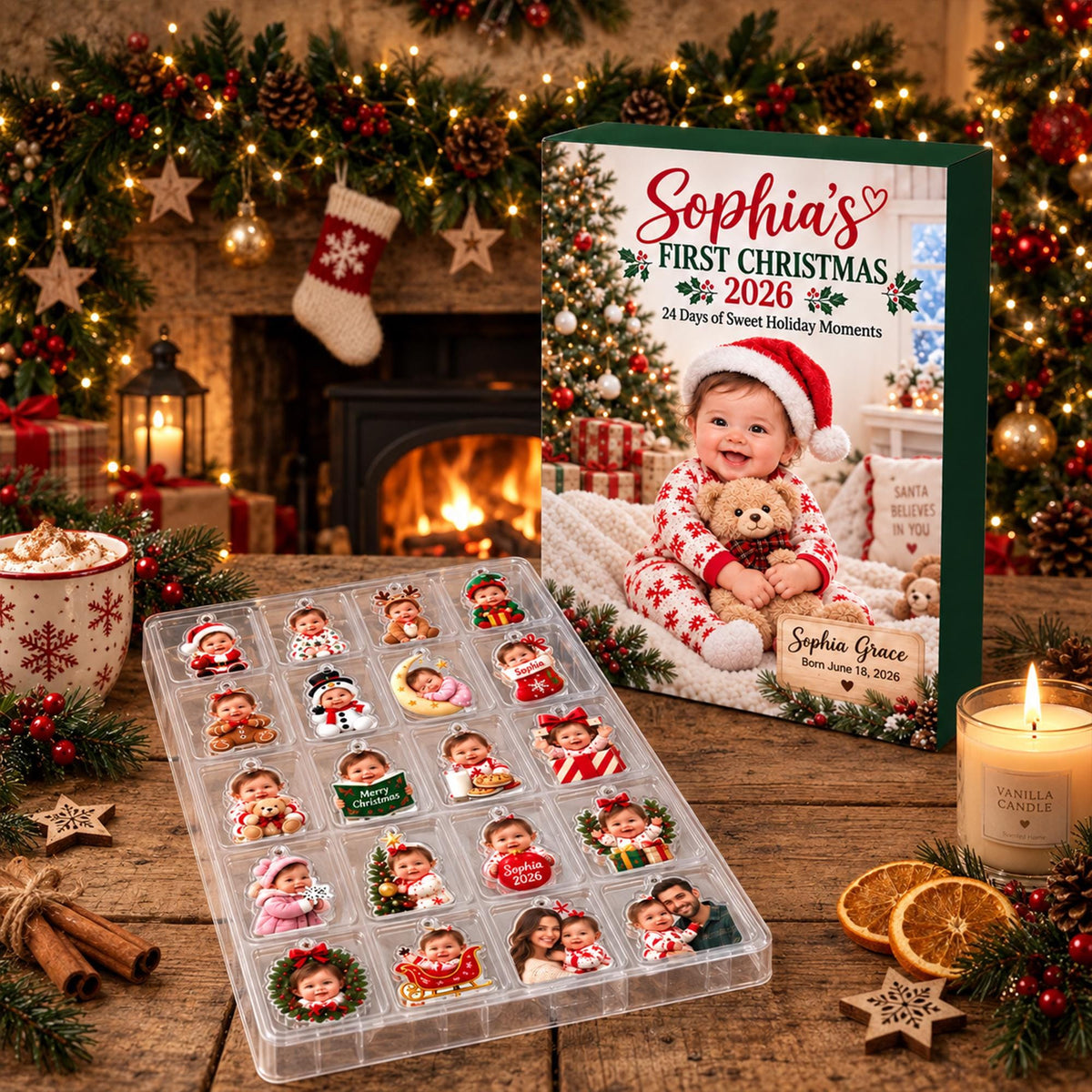 Personalized Baby's First Christmas Advent Calendar 2026, 24 Acrylic Photo Ornaments, Custom Newborn Gift, Baby Christmas Countdown Keepsake e7283370-4155-4162-8a2b-1d4855ec10f7-il_fullxfull.8525074386_bauu.jpg