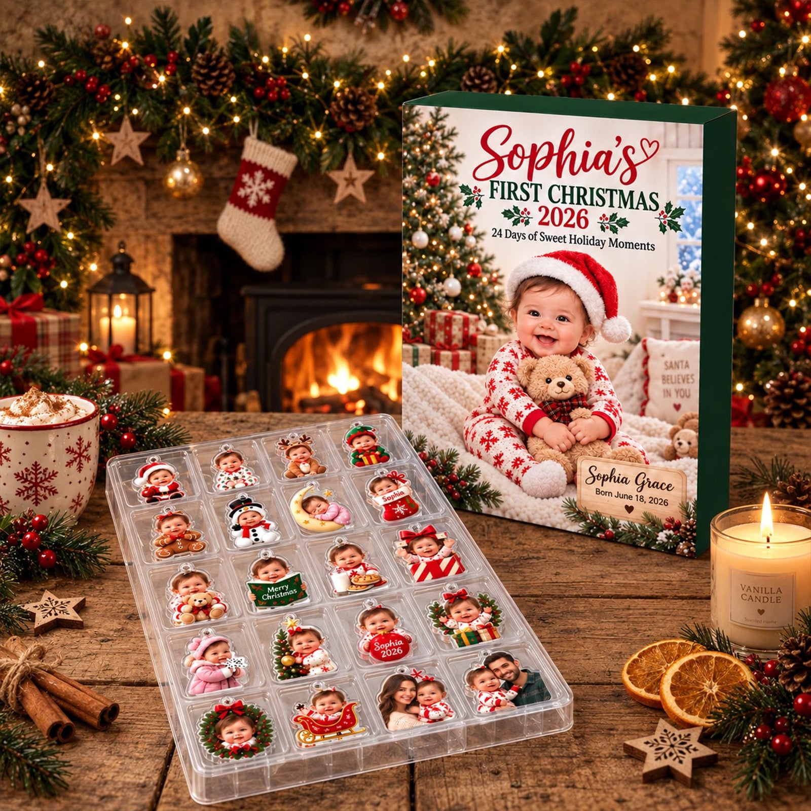 Personalized Baby's First Christmas Advent Calendar 2026, 24 Acrylic Photo Ornaments, Custom Newborn Gift, Baby Christmas Countdown Keepsake e7283370-4155-4162-8a2b-1d4855ec10f7-il_fullxfull.8525074386_bauu.jpg