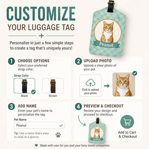 Custom Pet Portrait Luggage Tag – Vintage Travel Medallion - Personalized Personalized Leather Luggage Tag e72a1157-e9fb-4caf-a549-656859bcdd7c.jpg