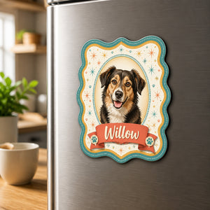 Custom Pet Portrait Name Magnet – Retro Scallop Frame - Personalized Custom Shape Fridge Magnet e72f3475-931f-49d5-86e5-148430773679.jpg