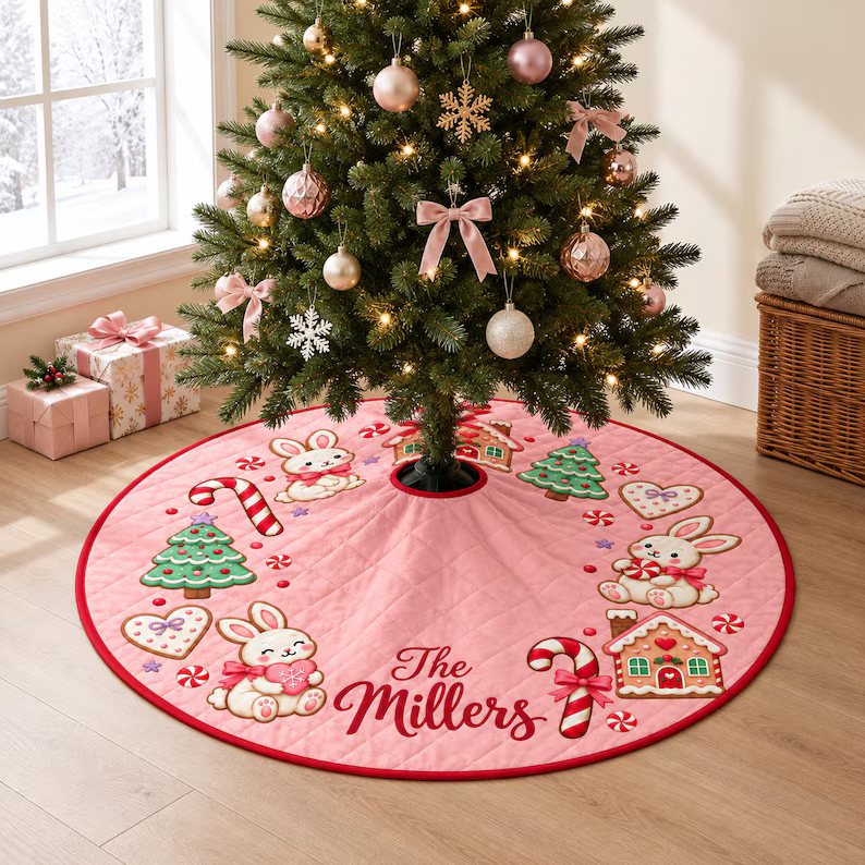 Custom Christmas Pinky Tree Skirt With Your Family Name, Gift For Family e72fbb91-8bc0-471f-84ad-7384e1ffbfa7-y3.png