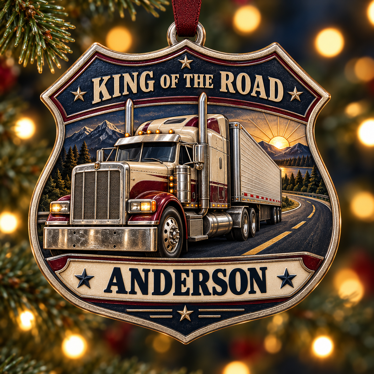 Personalized Truck Driver Christmas Gift - Custom Name King Of The Road Ornament e742bf84-09c6-4d72-9632-cf30e2857c19-King-of-the-Road-Christmas-Ornament-Image-Sep-22-2026-05_30_07-PM.png