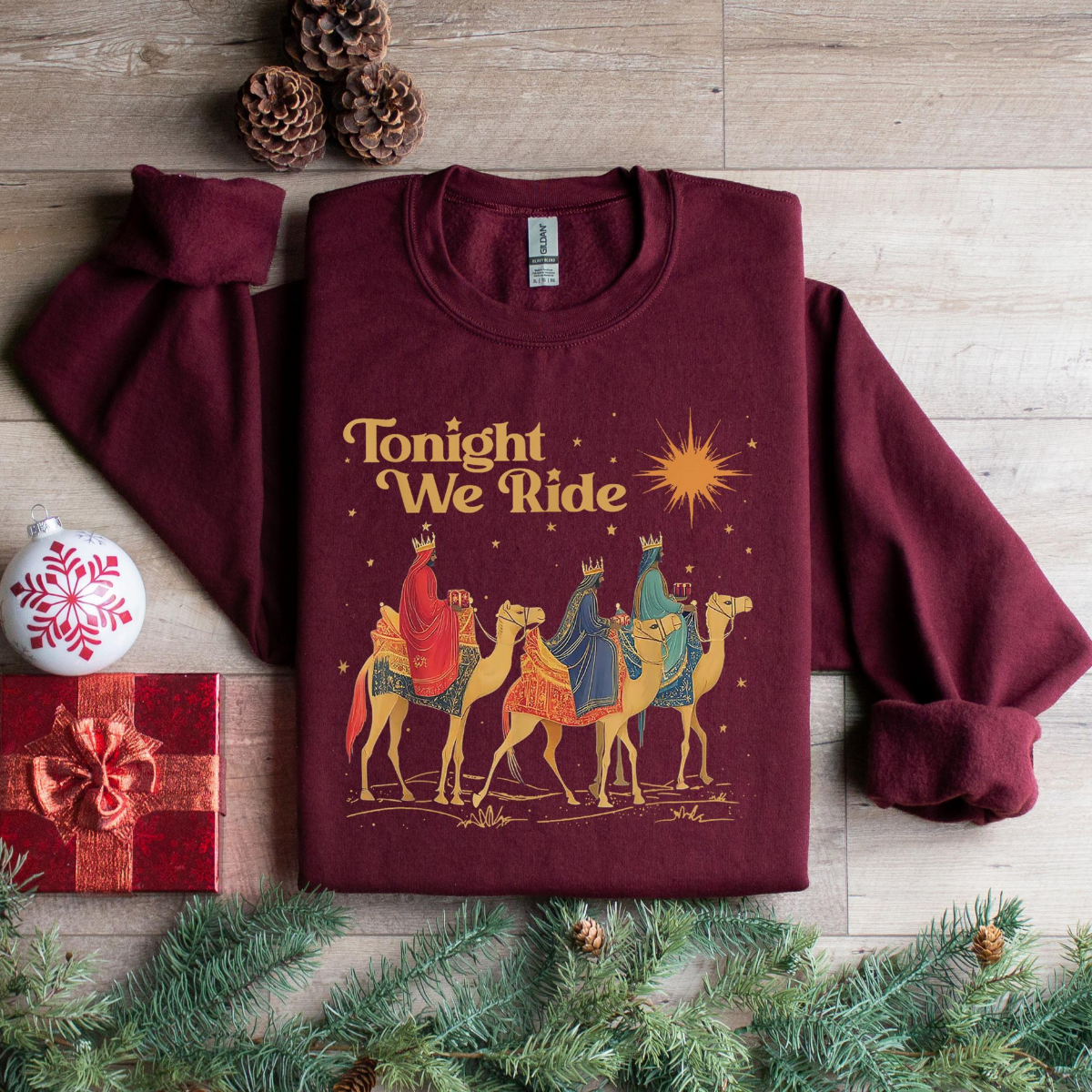 Retro Tonight We Ride Christmas Christian Quote T-Shirt, Three Wise Men Christian Shirt, Christmas Faith Gift, Xmas Gift e74e52b0-f304-4670-b846-6b7f1c601656-banner-3.png