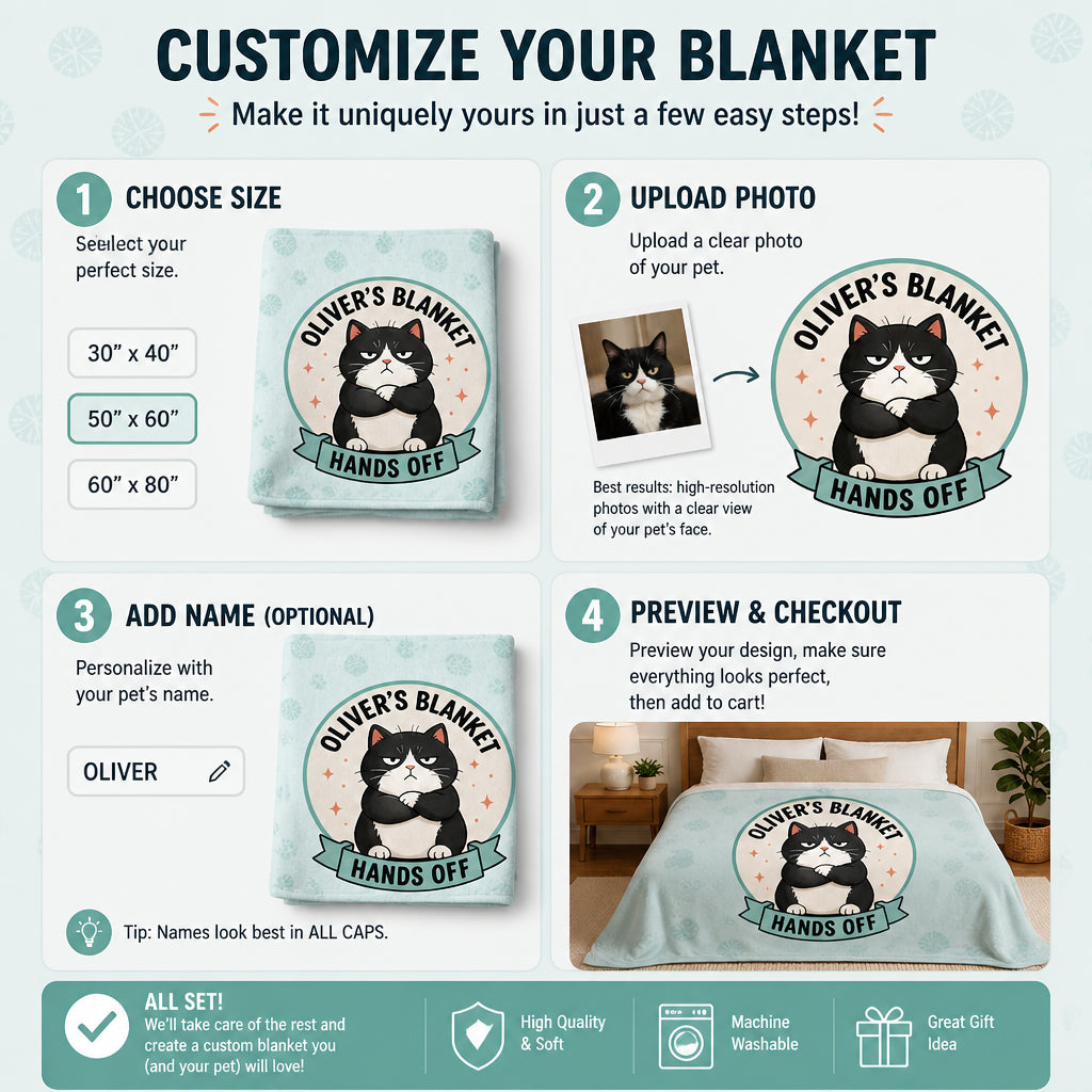 Personalized Cat Blanket — Hands Off (Grumpy Cat Edition) - Personalized Blanket e75312a7-1db1-4b2f-90a4-37b443c7b411.jpg