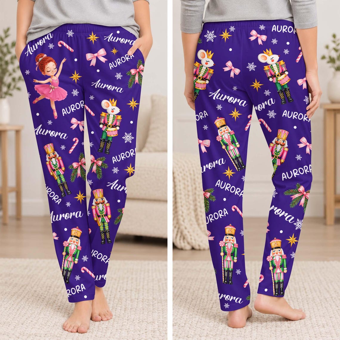 Personalized Ballerina Christmas Pajama Pants, Custom Name Nutcracker Lounge Pants, Ballet Dancer Gift e75d0782-5f3b-4025-a4e4-e9b7c491aae0-4.jpg