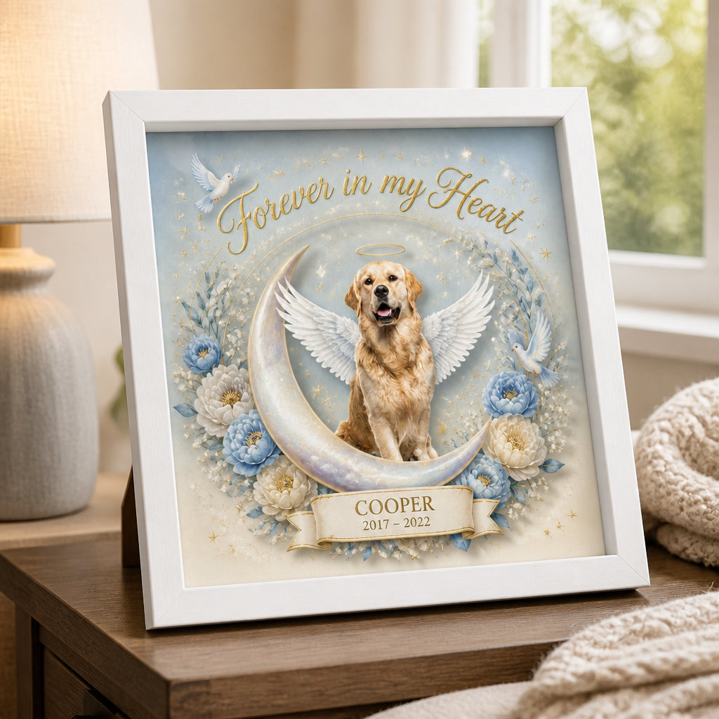 Forever in My Heart Pet Memorial Layered Frame – Upload Pet Photo, Name & Years - Personalized Layered Frame e78e711d-af48-4203-97d3-05ec090762bd.jpg