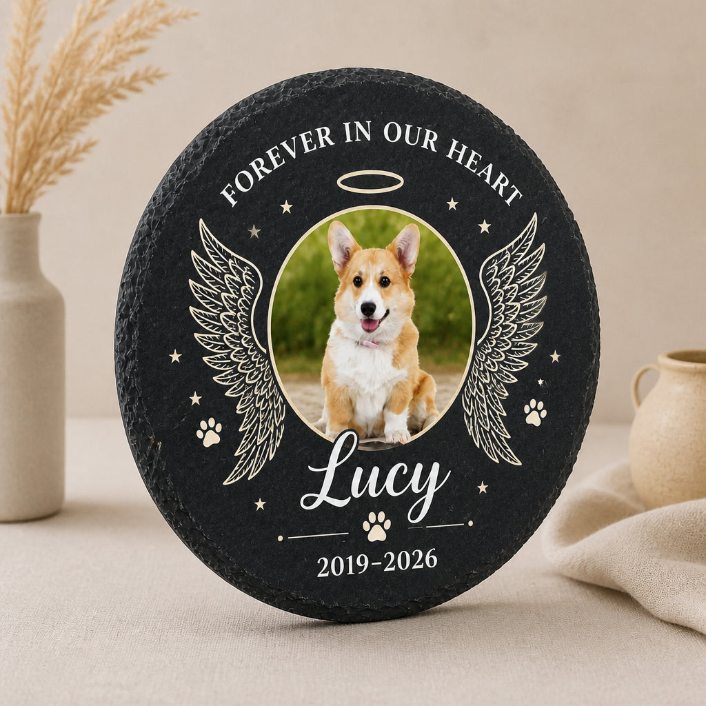 Pet Memorial Slate – Forever In Our Heart (Photo, Name & Years) - Personalized Slate Memorial Stone e793e4d8-0974-4b08-9c9e-71cff1df5046.jpg