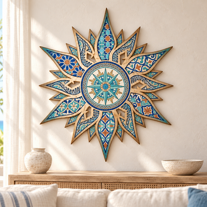 Mediterranean Mosaic Garden Sculpture, Celestial Sun Metal Wall Art, Turquoise Patina Sunburst Plaque, Outdoor Patio Southwest Decor, Unique Gift, Garden Gift e79bbeb7-a8b9-4144-a25a-c5be83cc8ab9-La-b-n-m-t-tr-i-trong-ph-ng-kh-ch-1.png