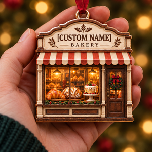 Personalized Christmas Bakery Ornament, Custom Bakery Shop Ornament, Baker Gift for Christmas e7b6e11c-9690-43f1-8021-afe7b77b1cb7-bakery_ornament_mockup_3_handheld.png