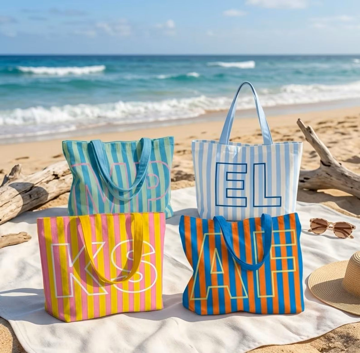 8 Colors - Personalized Name Striped Canvas Tote Bag, Custom Initials Beach Bag, Large Reusable Tote Summer Travel, Bachelorette Party e7b7d23c-12eb-4a2d-a135-2a5d669920f0-ggdffdgfd-3-.jpg