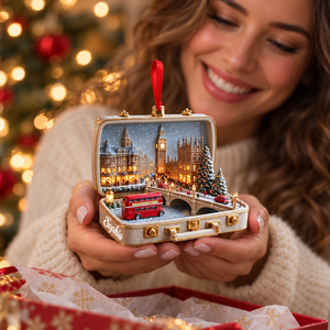 Personalized London Suitcase Christmas Ornament – 3D Big Ben & Red Bus, Custom Name Souvenir Gift for Travelers e7c31e17-618f-4a33-9979-e6cb9cb7d36c-Sophia-s-snowy-London-ornament-gift-4.png