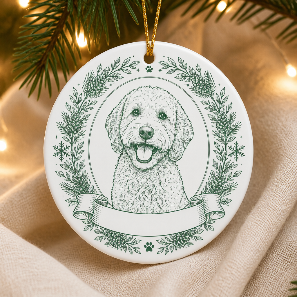 Custom Pet Cameo Ornament – Photo to Engraved Line Art with Name - Personalized Ornament e7d70c97-dadf-4b27-be2d-1322a125ba07.png