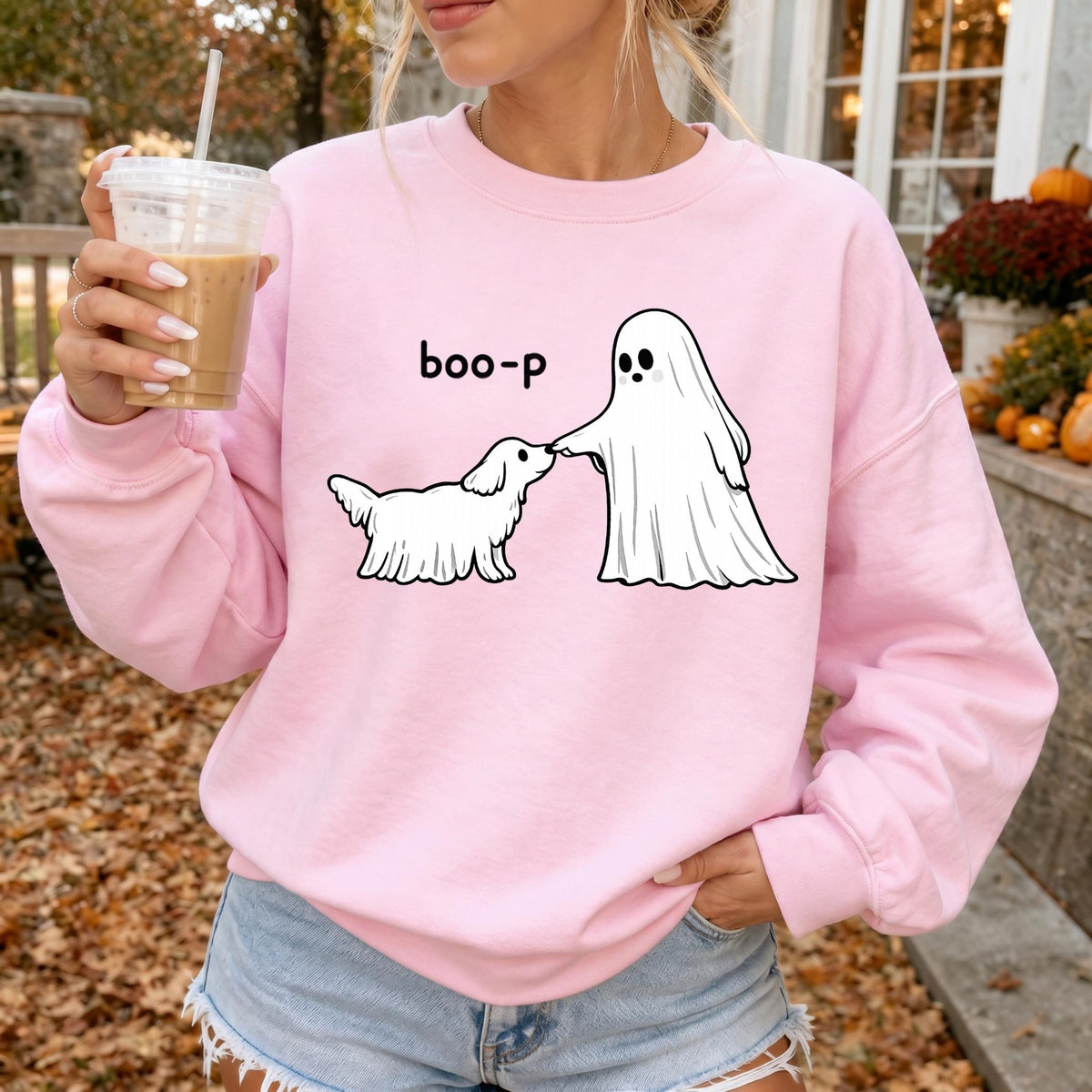 Cute Ghost Dog Sweatshirt, Boo-P Halloween Crewneck, Funny Dog Lover Shirt, Spooky Season Pullover, Pet Owner Halloween Gift e810f26c-63fc-4cdf-a00f-e47d0827d0ae-7.jpg