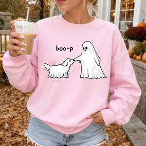 Cute Ghost Dog Sweatshirt, Boo-P Halloween Crewneck, Funny Dog Lover Shirt, Spooky Season Pullover, Pet Owner Halloween Gift e810f26c-63fc-4cdf-a00f-e47d0827d0ae-7.jpg