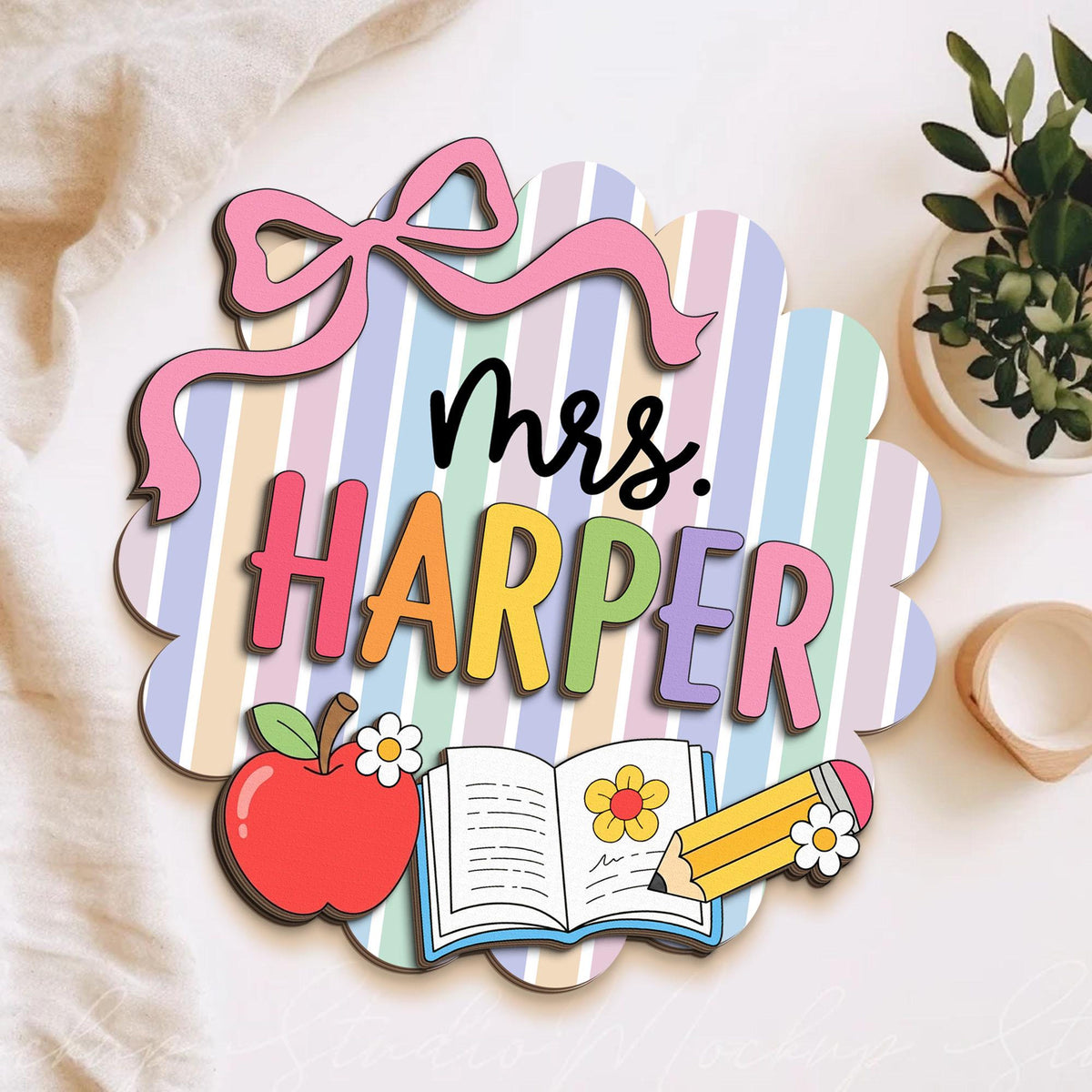 Custom Teachers 3D Welcome Door Sign Back To School Gift, Classroom Decor Teacher Name Door Hanger e83bc0bd-3e26-4631-960b-e691dd32737a-8.jpg