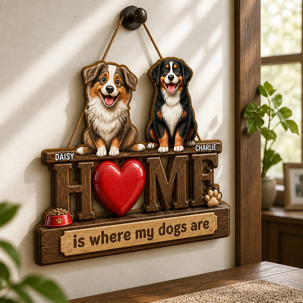Home Is Where My Dogs Are - Custom Pet Portrait Wood Sign - Personalized Wood Sign e85fab28-c004-42a2-add1-887c9b5e8c10.jpg