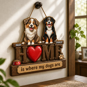 Home Is Where My Dogs Are - Custom Pet Portrait Wood Sign - Personalized Wood Sign e85fab28-c004-42a2-add1-887c9b5e8c10.jpg