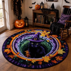 Halloween Black Witch Cat Circle Rug, 3D Vortex Illusion Round Rug, Fall Autumn Leaves Spooky Decor, Witchy Floor Carpet Gift for Halloween e869c825-8f91-4396-b5be-ded76a2530ee-ghgjjggjj-4-.webp