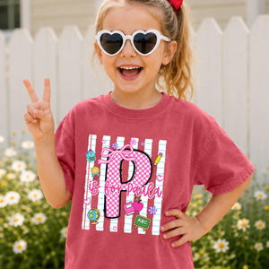 Custom Alphabet Name Letter Shirt, Coquette Bow Shirt, First Day of School Gift, Preschool Kindergarten T-Shirt, Back To School Toddler Tee e86d5cd1-7af5-46ce-bcb3-e53551d1d876-10.png