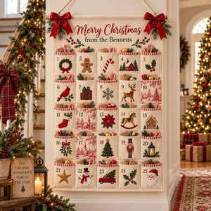 Personalized Christmas Advent Calendar, 25 Pocket Countdown Wall Hanging, Custom Family Name Xmas Calendar, Holiday Candy Gift Organizer e8706abb-b924-43a8-b052-730e06392386-il_1588xN.8554693522_2l3b.jpg