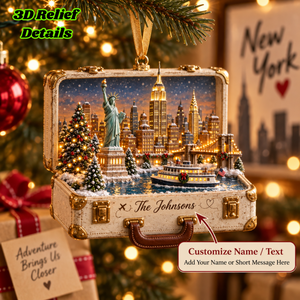 Personalized New York City 3D Suitcase Ornament – Custom Name NYC Christmas Keepsake, Gift for New York Lovers & Travelers e8969a69-fc02-416d-a597-12fe79f865af-mockup-annotated-1789439906995.png