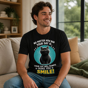 Custom Cat Smile Day Photo Cartoon T‑Shirt - Personalized T-shirt e8b0bae6-0125-4288-921b-77404ebf8c2f.jpg