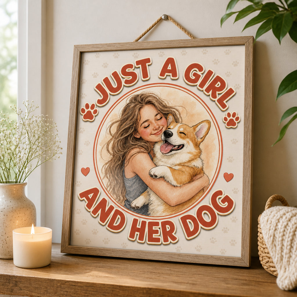 Just a Girl and Her Dog – Custom Portrait Wood Sign - Personalized Wood Sign e8bec494-81e1-4a21-ad87-1ed002914cb5.jpg
