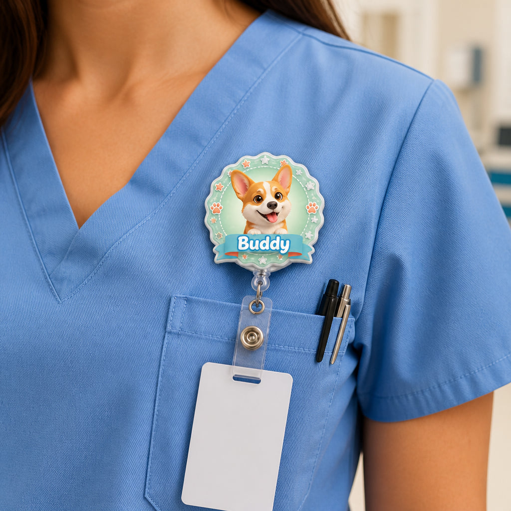 Custom Pet Portrait Badge Reel – Chibi Medallion - Personalized Custom Shape Badge Reel e8c11778-20a4-4d1f-a7a2-5efc5de95233.jpg