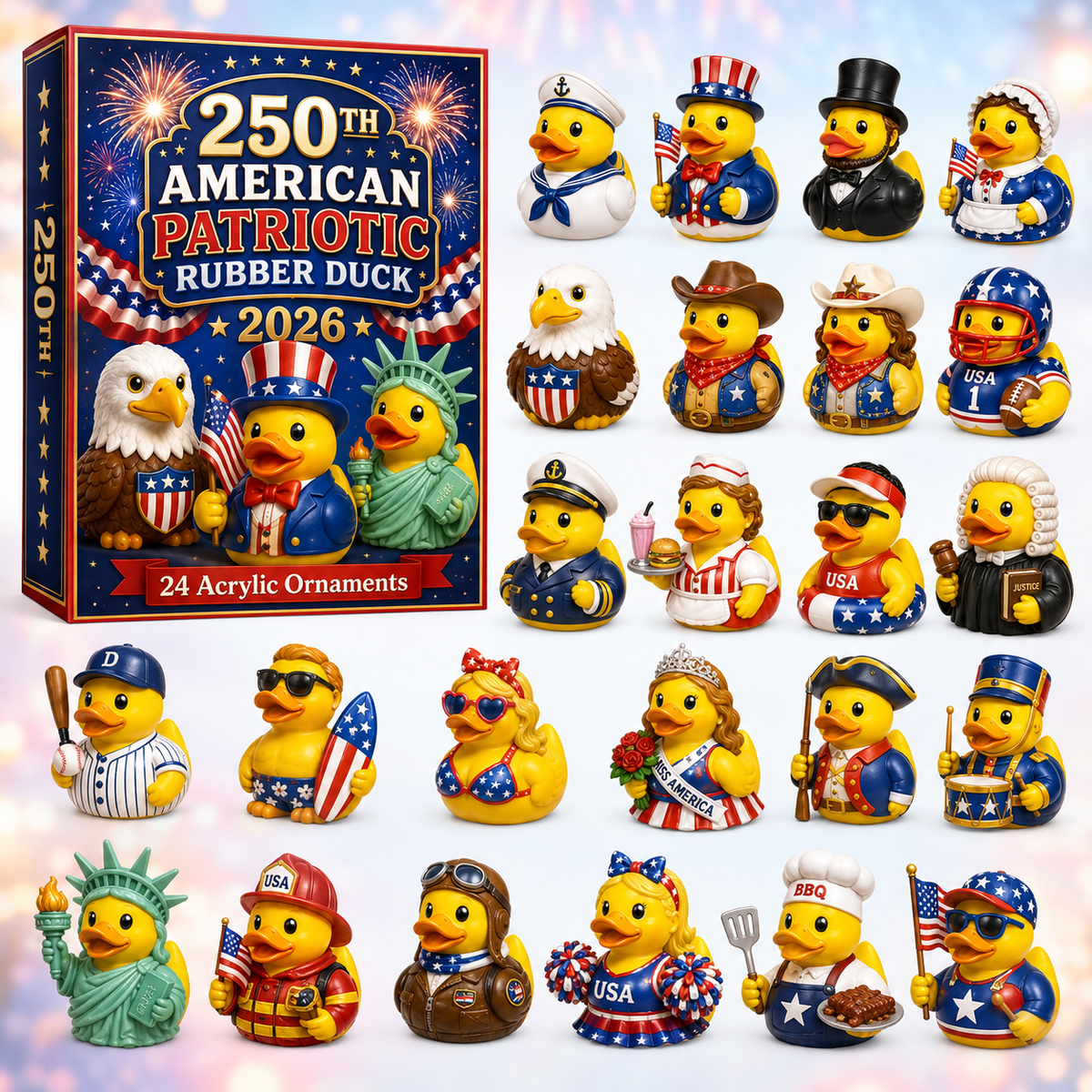 American Patriotic Rubber Duck Advent Calendar 2026 - 24-Day Festive Countdown, Acrylic Charms Blind Box - Gift For Family & Friends e8c786a8-fc1f-40ed-9060-3b4b409bc588-patriotic-duck.png