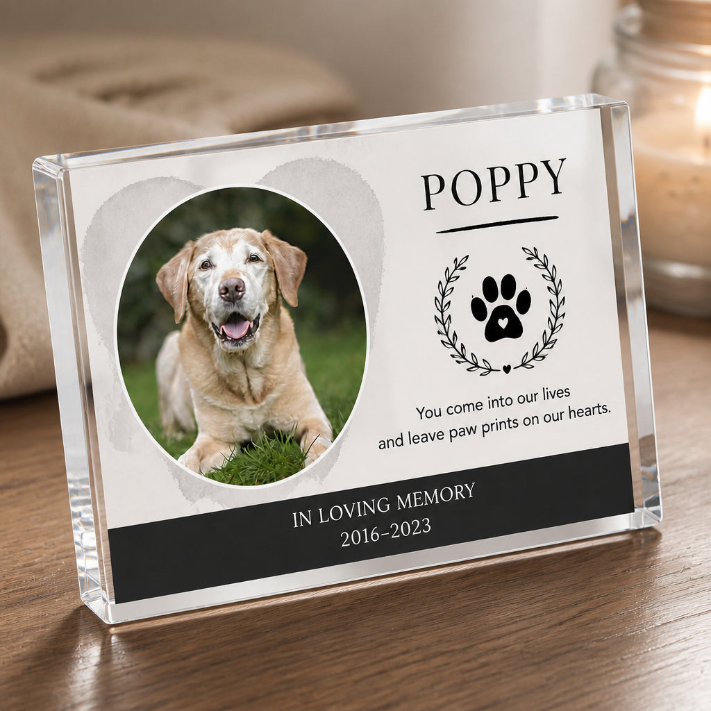 Pet Memorial Acrylic Plaque – Paw Print, Photo, Name & Dates - Personalized Acrylic Plaque e8db43e9-a804-4b9b-b432-1955ba612631.jpg
