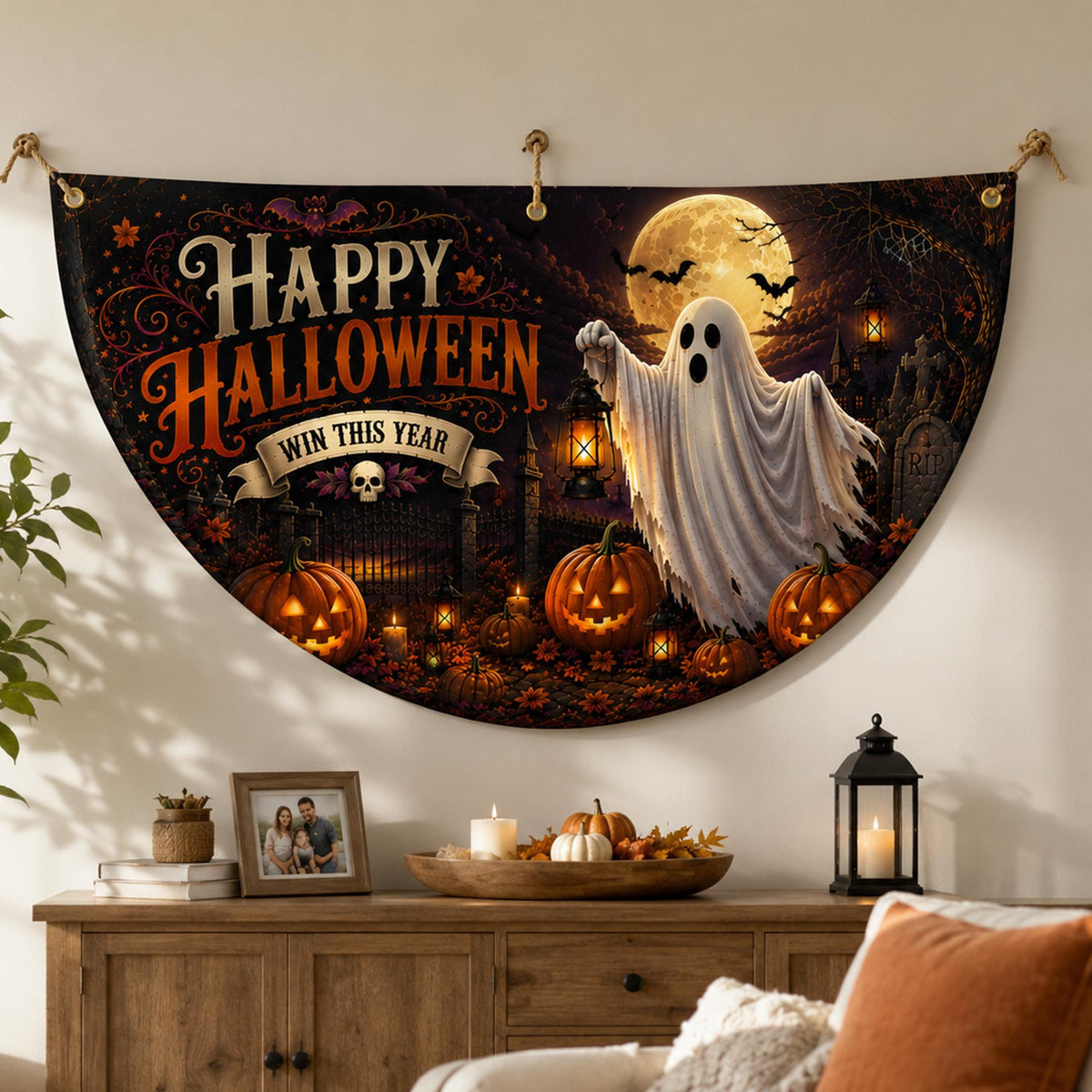 Halloween Half Moon Bunting Flag, Happy Halloween Fan Banner, Front Porch Decor, Fall Outdoor Flag, Front Door Yard Decoration e8dd8a5d-853e-455d-aba1-4b96059ad406-5.jpg