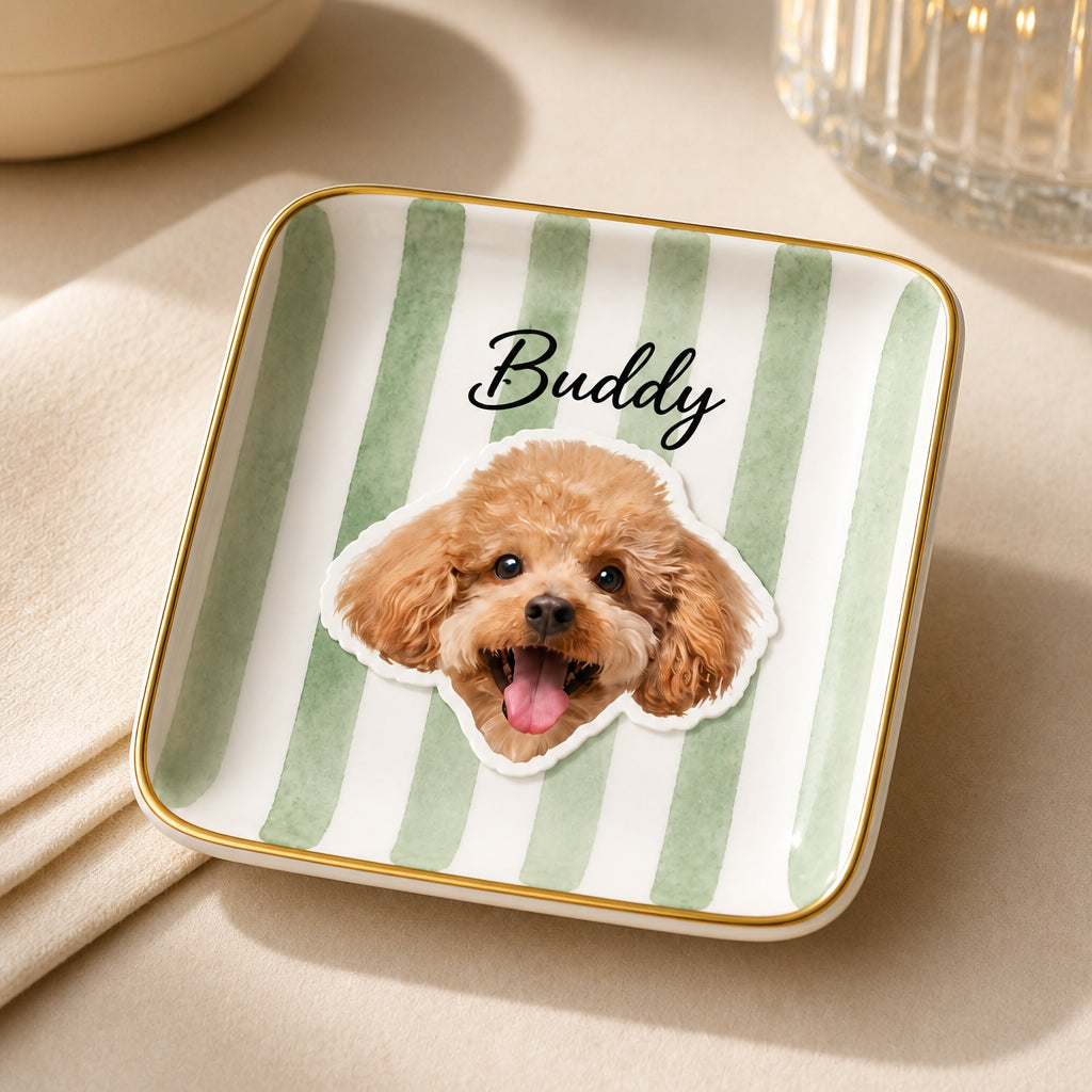 Custom Pet Photo Jewelry Plate – Gingham Cameo - Personalized Jewelry Plate e8f403e1-b33d-4b24-9af6-021e7e6df789.jpg