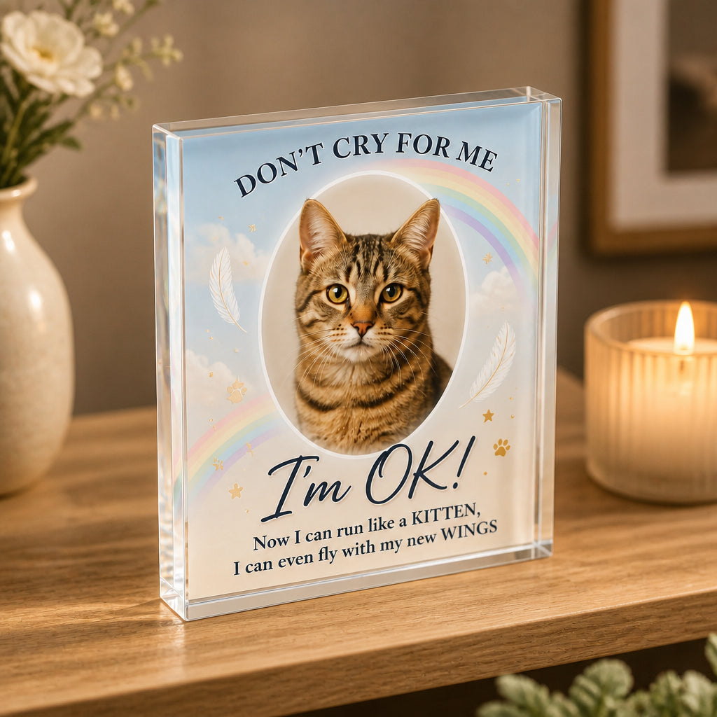 Pet Memorial Acrylic Plaque – "Don't Cry For Me, I'm OK!" (Photo Upload) - Personalized Acrylic Plaque e90e5969-815f-4060-9b90-9be0776126a6.jpg