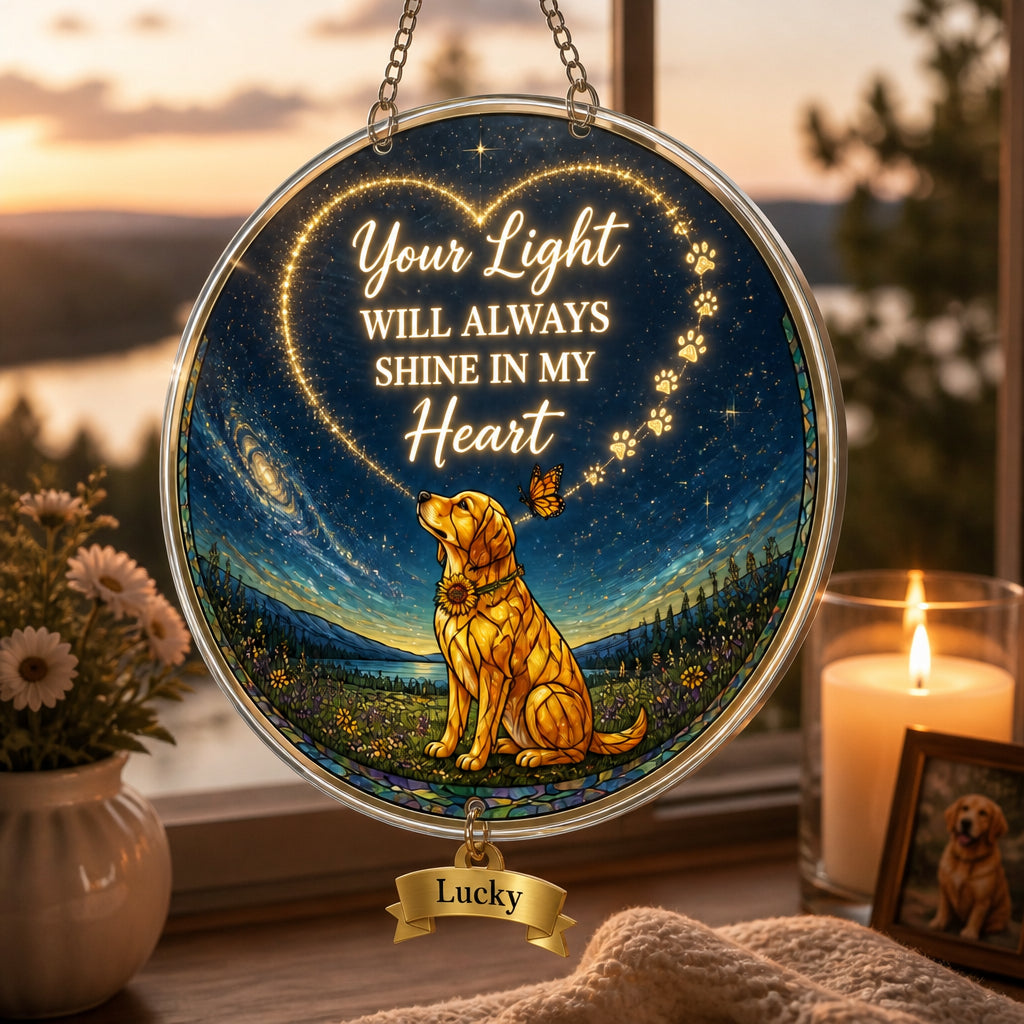 Pet Memorial LED Flameless Candle – Starry Night Dog with Name - Personalized 1 Layered Suncatcher with Charm e90ffdcf-96c6-4808-b8e7-7646597f4819.jpg
