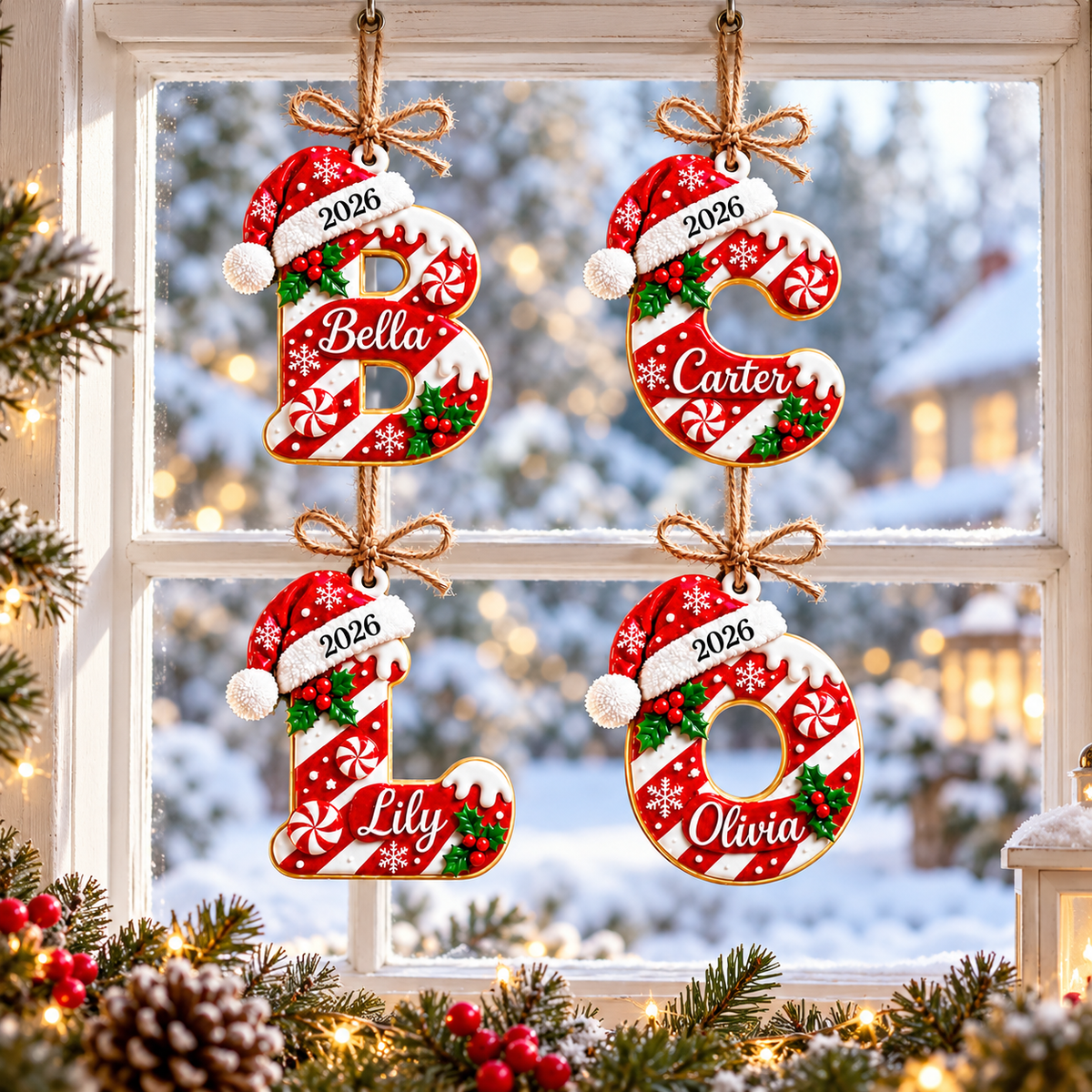 Personalized Initial Christmas Ornament 2026, Custom Name Letter Acrylic Keepsake, Candy Cane Monogram Gift, Family Christmas Tree Decor e917856a-6ded-44fc-81b3-132ea870afe6-banner-1.png
