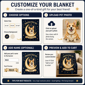 Protected By My Guardian — Custom Pet Portrait Blanket - Personalized Blanket e91ec35c-a781-49b1-8d43-33128a4ba0d9.jpg