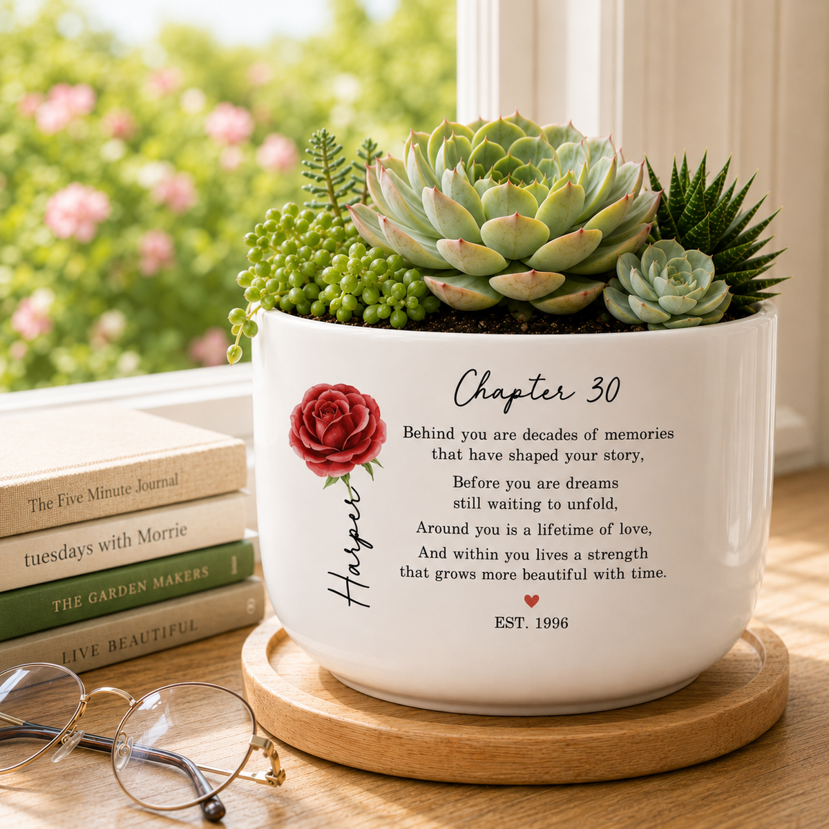 Personalized 30th Birthday Gift For Women, 30th Birthday Flower Pot, Custom Name Chapter 30 Planter
