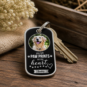 Pet Memorial Photo Keychain — You Left Paw Prints on My Heart - Personalized Color Printed Stainless Steel Keychain e926fb78-8405-4e20-9790-54defa852550.jpg