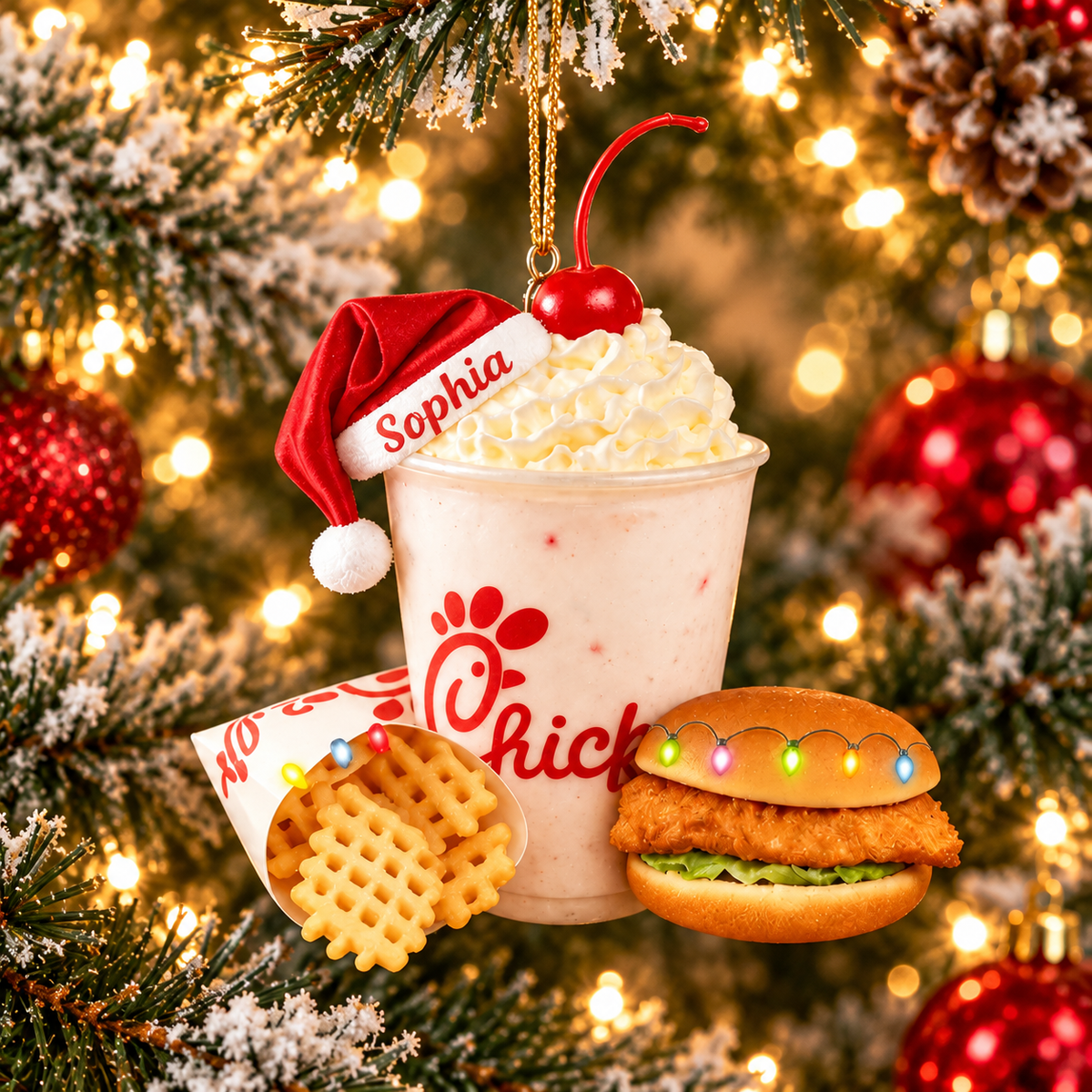 Personalized Chick-fil-A Milkshake Ornament, Personalized Santa Hat Cup Ornament, Milkshake & Sandwich Holiday Gift e93bbefe-a349-4cd2-ab7b-1791a7fb2544-38044001-bdcf-47ff-918f-9d11dacdfcc5.png