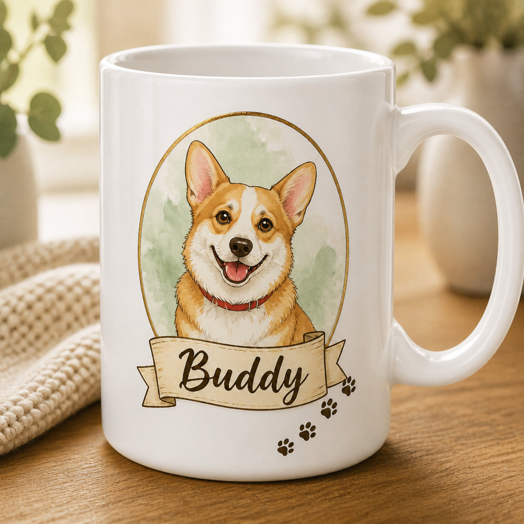 Custom Pet Portrait Name Mug – Illustrated From Your Photo - Personalized Mug e954fd64-ad47-4f3c-9164-e04a4cca7a8c.jpg
