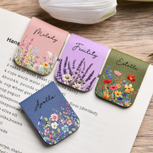 Personalized Magnetic Leather Bookmark, Floral Name Book Accessory, Birth Flower Bookmark, Book Lover Gift, Teacher Gift e97d16fe-7531-410b-acb2-1afb3443fd43-2.png