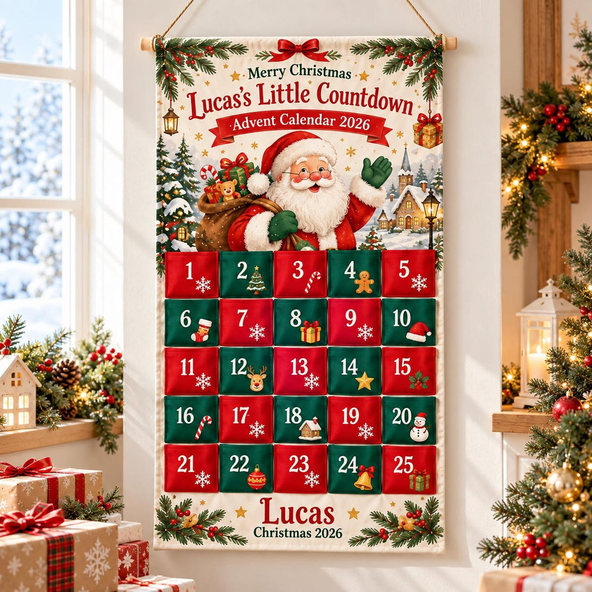Personalized Christmas Advent Calendar, 25 Pocket Nutcracker Wall Hanging with Custom Name, Reusable Canvas Holiday Countdown Decor for Kids e97e914f-6665-459c-83b0-c1ccdbde78c2-il_1588xN.8569377506_5wgw.jpg