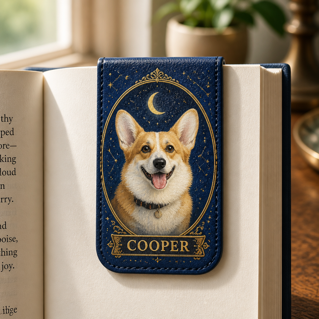 Custom Pet Portrait Magnetic Leather Bookmark – Celestial Night - Personalized Magnetic Leather Bookmark e985fccd-4cbd-4ca0-b27e-85be4e1cb2ed.png