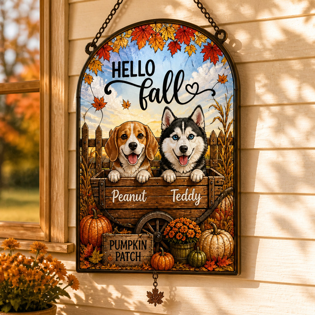 Hello Fall Pet Portrait Garden Flag - Personalized 1 Layered Suncatcher with Charm e98d97e5-9826-42cc-a43c-6be95ed8fbe5.jpg