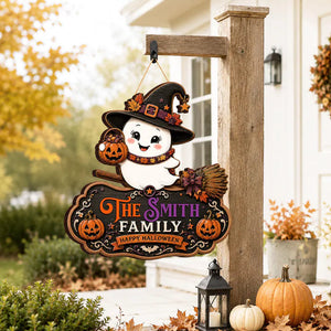 Personalized Halloween Ghost Sign, Custom Family Halloween Sign, Cute Ghost Wooden Door Decor, Pumpkin Porch Decoration, Halloween Decor e990e2dd-89a6-4e2e-b079-0a0d11563486--4r5tg-2-.webp
