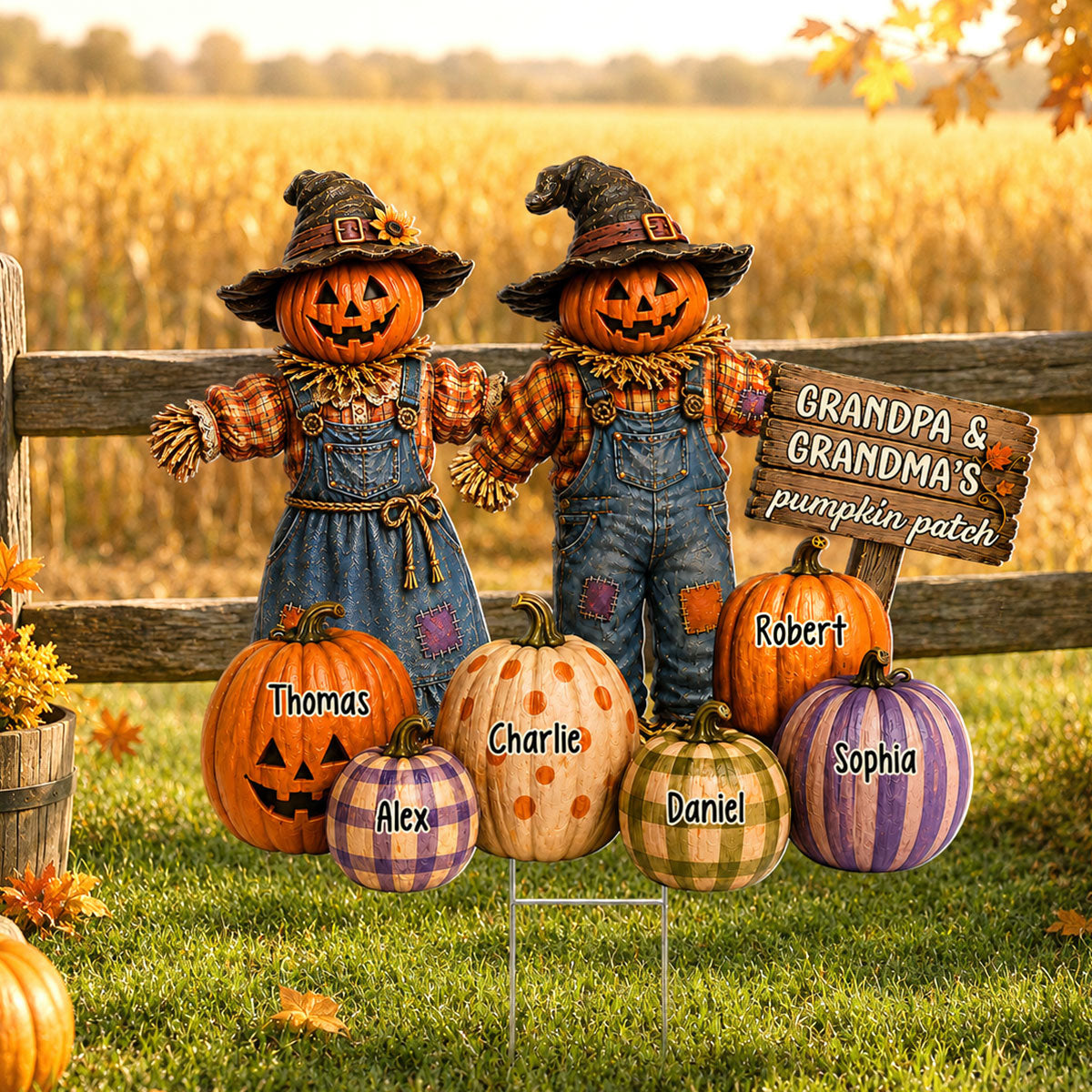 Halloween Fall Scarecrow Grandpa Grandma's Pumpkin Patch - Personalized Yard Sign - Fall Decor For Grandparents e996b55a-ba87-4e1a-8d83-9ee1a7b9c71f-1.jpg