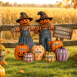 Halloween Fall Scarecrow Grandpa Grandma's Pumpkin Patch - Personalized Yard Sign - Fall Decor For Grandparents e996b55a-ba87-4e1a-8d83-9ee1a7b9c71f-1.jpg